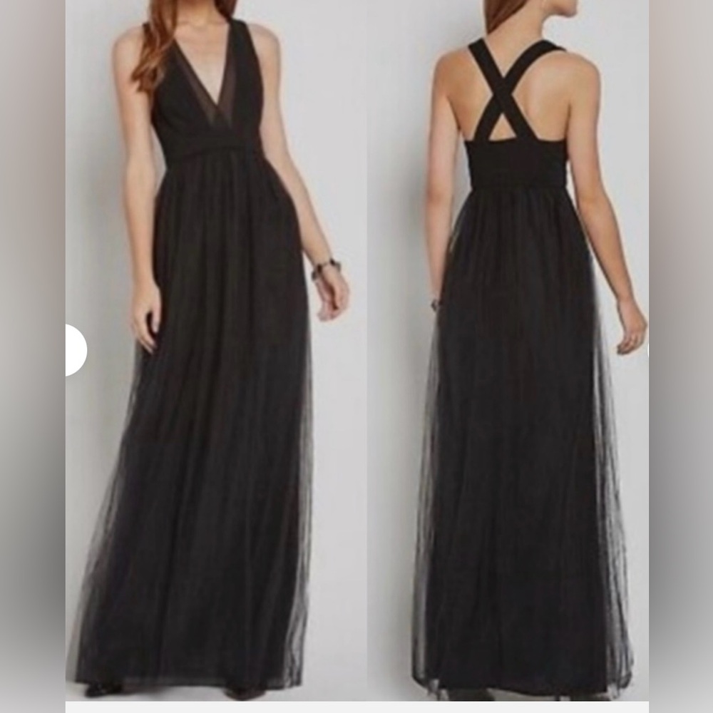 BCBGeneration Black Backless Tulle Dress